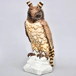 Редкость! Большая Фарфоровая статуэтка «Птица. Филин», Nymphenburg  Германия, 1949 - 1975 годы.