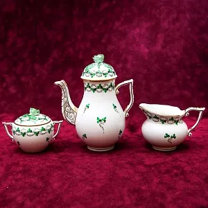 Классический Кофейный Сервиз PERSIL на 6 персон, 16 предметов. Фарфор HEREND, Венгрия.