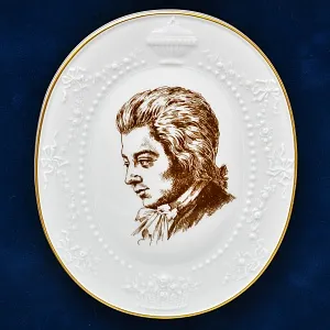 Картина - Панно - Фарфоровая Плакетка «Моцарт», MEISSEN Германия - 1978 год.