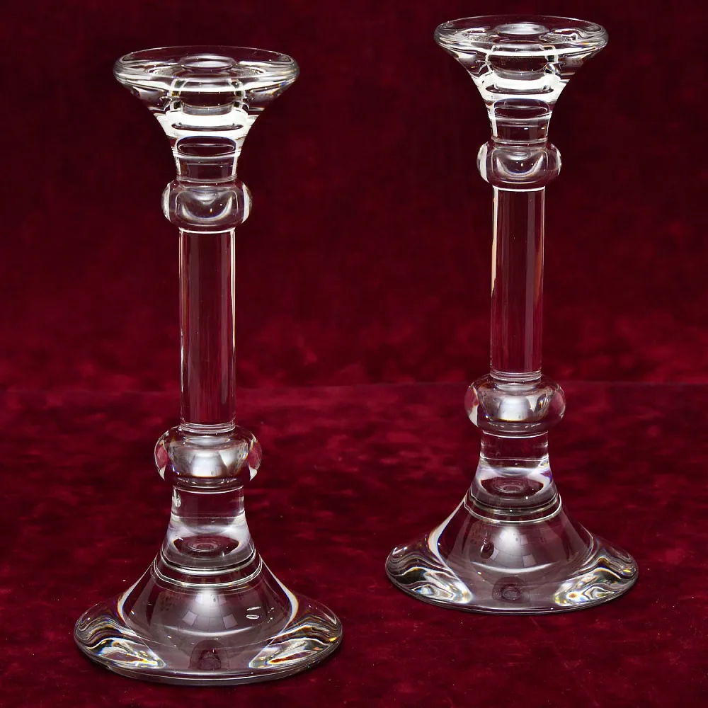 Два Больших Хрустальных Подсвечника VAL SAINT LAMBERT Бельгия, 60 -е годы ХХ века.