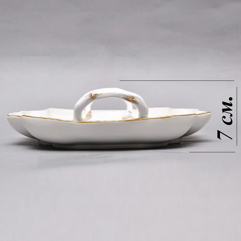 Сервировочное Блюдо с ручками - Тарелка - Поднос «Цветочный Букет», MEISSEN Германия - первая половина ХХ века.