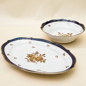 Кобальтовый Фарфоровый Столовый сервиз «Marie-Luise» на 6 персон, LINDNER Kups, Германия 60-гг.