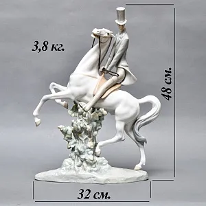 Коллекционная Фарфоровая статуэтка «Всадник», Lladro / Лядро Испания, 1969 - 1985 годы.
