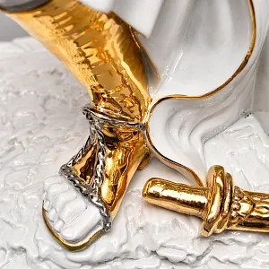 Большая Авторская Фарфоровая статуэтка «Самурай - Путь Воина», Ahura Италия, 80-е годы ХХ века.