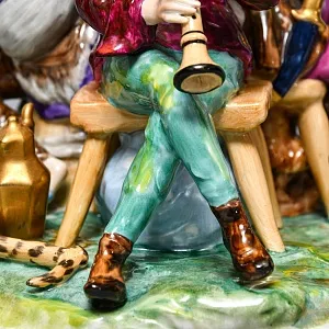 Коллекционная Фарфоровая статуэтка «Средневековые музыканты», Германия середина XX века.