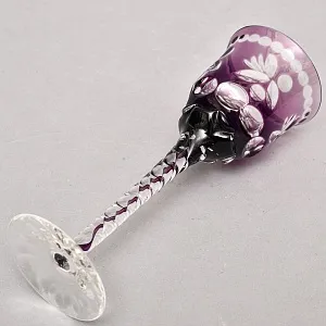 Редекость! Хрустальные Фужеры для вина с цветной дорожкой в ножке, Lauzrits Германия, 60 -е годы ХХ века.