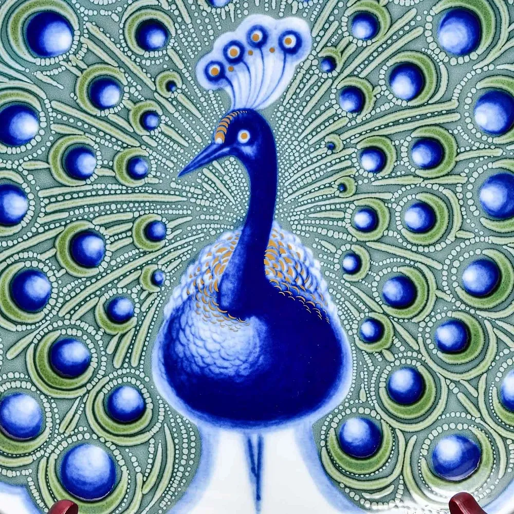 Коллекционное Фарфоровое блюдо - тарелка «ПАВЛИН», Furstenberg Германия, вторая половина ХХ века.