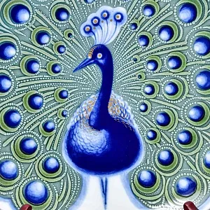 Коллекционное Фарфоровое блюдо - тарелка «ПАВЛИН», Furstenberg Германия, вторая половина ХХ века.