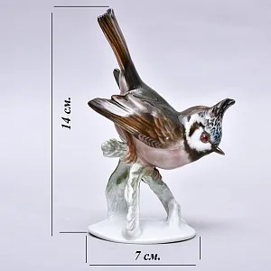 Редкость! Коллекционная статуэтка «Птица. Хохлатая синица», Фарфор ROSENTHAL, Германия.