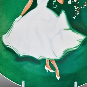 Коллекционная Фарфоровая тарелка серия Persil «Леди с розовым зонтиком», Hutschenreuther Германия.