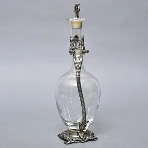 Роскошный Старинный Хрустальный Графин - Декантер в стиле Модерн, Франция первая половина ХХ века.