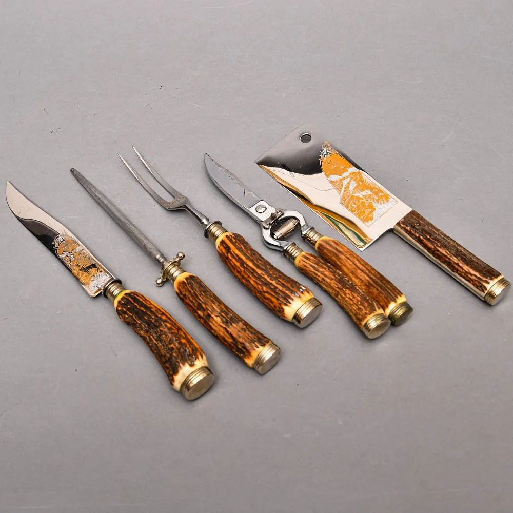 Набор для Барбекю «Охота» - 5 предметов, Германия WUSTHOF Solingen, конец 60-х гг.