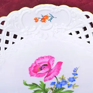 Сервировочная Тарелка - Блюдо - Сухарница «МАК», Фарфор MEISSEN Германия.