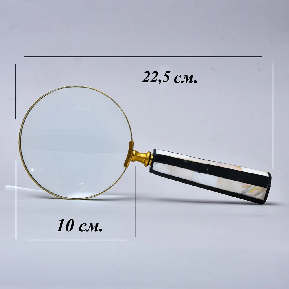 Винтажная Увеличительная Лупа для чтения с перламутровой черно - белой рукоятью, Англия.