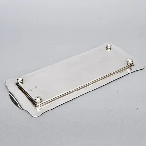 Винтажный Прямоугольный Металлический Поднос - Подставка, Silverplate Англия.