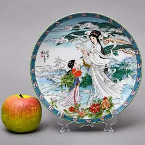 Коллекционная Номерная Тарелка «Китайские мастерицы шелка» Фарфор, Китай -1990 год.