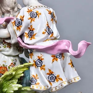 Редкость! Антикварная Фарфоровая статуэтка «ЛЮБОВНАЯ ИДИЛЛИЯ», VOLKSTEDTER Германия.