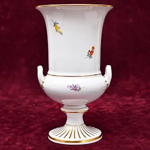 Антикварная Коллекционная Кратерная Фарфоровая Ваза MEISSEN, Германия - первая половина ХХ века.