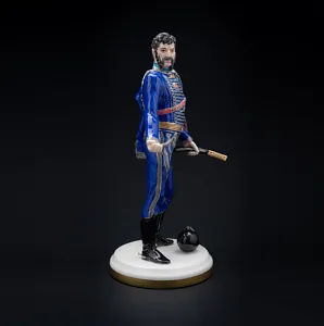 Коллекционная Авторская Статуэтка «Генералы Отечественной Войны 1812 года - Кульнев Я.П.», фарфор, Россия. 