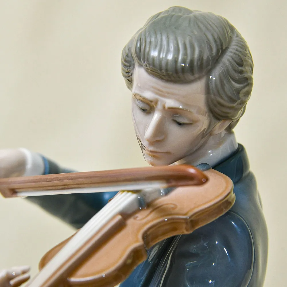 РЕДКОСТЬ! Большая Коллекционная Фарфоровая статуэтка «Музыкант - Скрипач» Lladro, Испания - 1985 год.