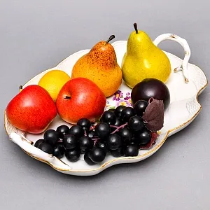 Сервировочное Блюдо с ручками - Тарелка - Поднос «Цветочный Букет», MEISSEN Германия - первая половина ХХ века.