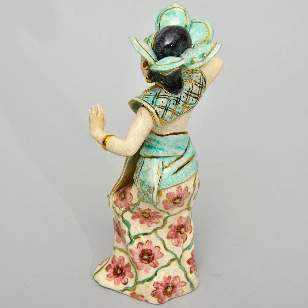 Коллекционная Фаянсовая статуэтка "Балийский танец", Poterie D'Art de Lausanne Швейцария - вторая половина ХХ века.