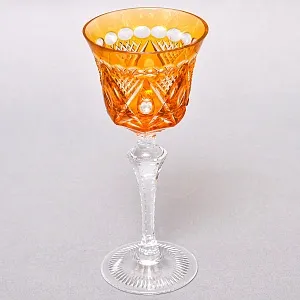 Хрустальный Бокал для вина жёлтого цвета, Karl Klokotschnik Германия -70 гг. 