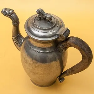 Редкость! Антикварный Классический Оловянный Кофейник на 1 литр Бельгия, ХIХ век.