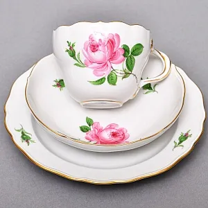 Фарфоровый Чайный Сервиз «РОЗА Мейсена» на 6-ть персон, MEISSEN / МЕЙСЕН Германия. 