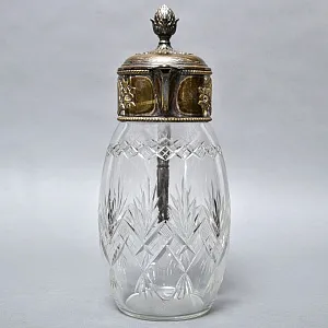 Старинный Антикварный Хрустальный Графин - Кувшин на 4 литра. Silverplate, Германия начало ХХ века.