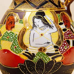 Антикварный Чайный фарфоровый сервиз в стиле Satsuma, Япония, FUTAJI, первая половина ХХ века.