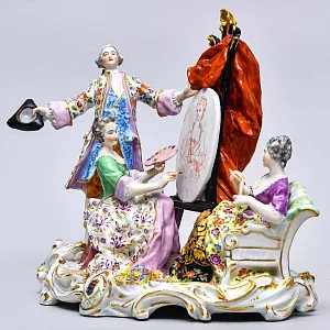 Редкость! Коллекционная Фарфоровая статуэтка «ПОРТРЕТ», Edme Samson et Cie Франция, 1940 - 1969 годы. 