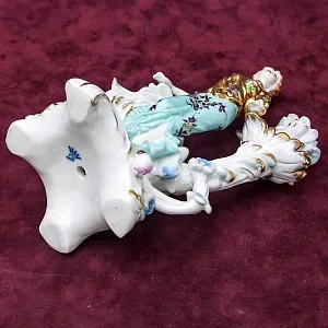 Фарфоровая Статуэтка - Подсвечник на одну Свечу «Девушка в золотом» SANDIZELL Германия.