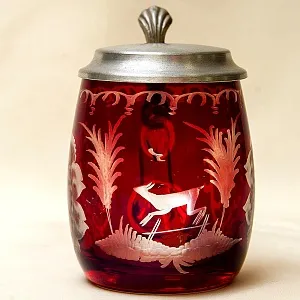 Пивная Кружка «Охота - Косуля», Цветной Хрусталь SCHONBORNER, Германия, 60 гг.