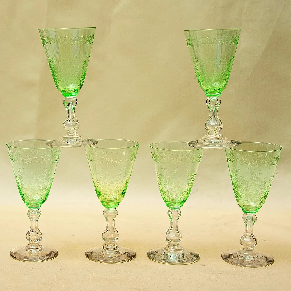 Антикварный Набор - Хрустальные Бокалы для вина «MICADO», Saint Louis. Франция, начало ХХ века.