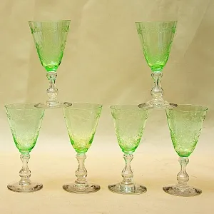 Антикварный Набор - Хрустальные Бокалы для вина «MICADO», Saint Louis. Франция, начало ХХ века.