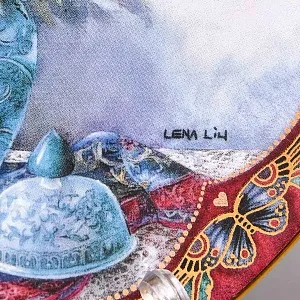 Коллекционная Фарфоровая тарелка «Цветочный танец», W.J.GEORGE. США  - 1993 год.