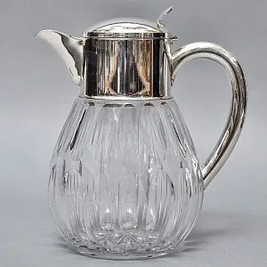Винтажный Хрустальный  Графин - Кувшин на 3 литра с Колбой для льда, Silverplated Германия. 