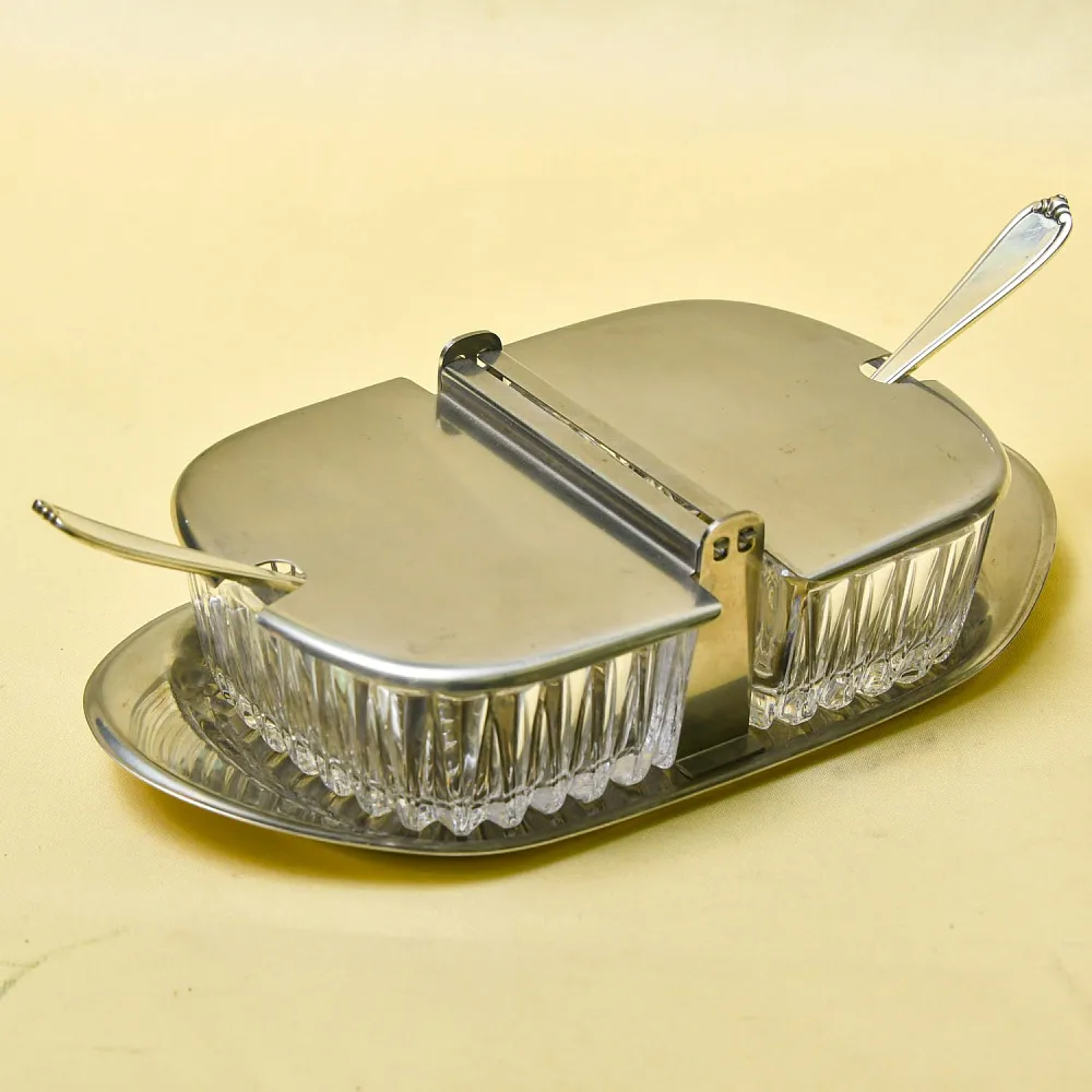 Набор для специй или соусов с двумя отделениями, TISCHFEIN Германия, 70 -е годы ХХ века.