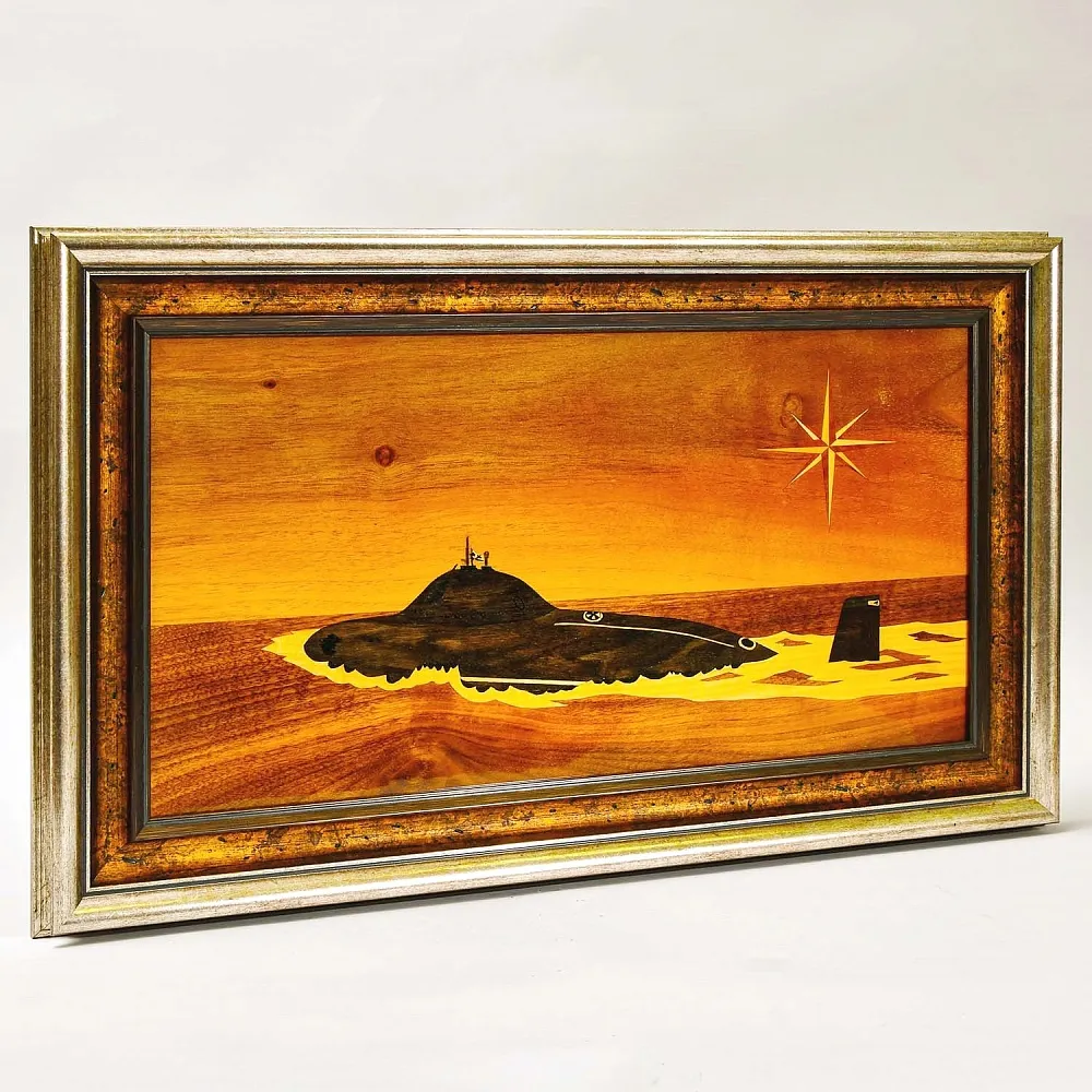 Агитационное Настенное Панно - Картина «Моряки Подводники! На страже Родины!» ВМФ СССР - 1988 год.