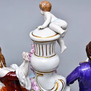 Коллекционная Фарфоровая статуэтка «ГАЛАНТНАЯ ПРОГУЛКА», Scheibe-Alsbach Германия, середина ХХ века. 