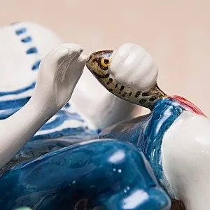 Большая Фаянсовая Статуэтка «Юный Рыбак», Конаковский Фаянс, Россия.