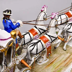 Редкость! Большая Фарфоровая статуэтка «КАРЕТА», SITZENDORF Германия, середина ХХ века.