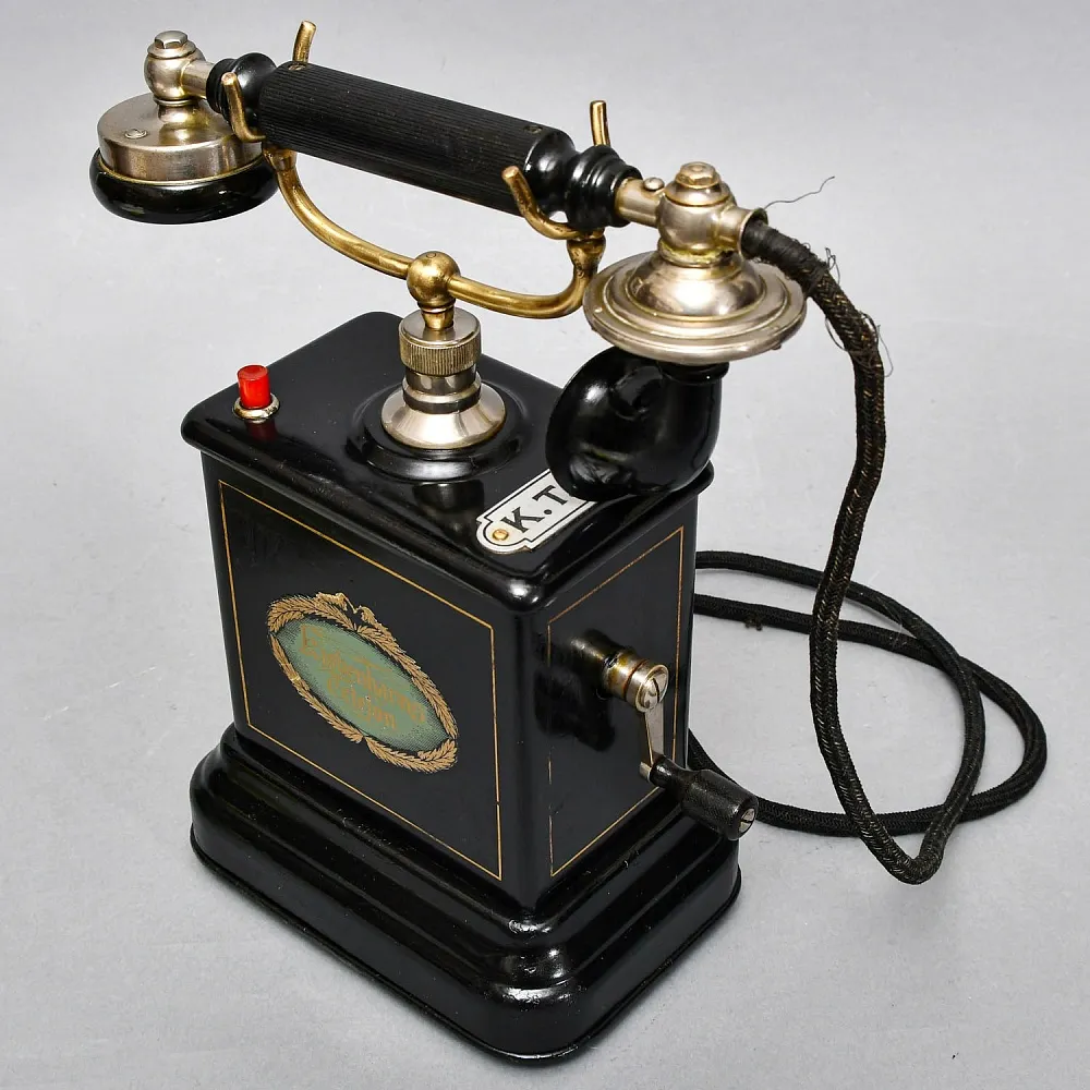Антикварный Настольный Телефонный аппарат - Телефон «Kjøbenhavns Telefon - KTAS», Дания -1905 год.