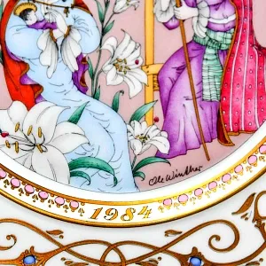 Коллекционная Фарфоровая тарелка из серии РОЖДЕСТВО - «Cвятая ночь», Hutschenreuther Германия - 1984 год.