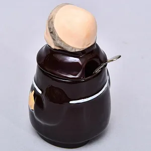 Фарфоровый Соусник - Баночка с крышкой на 150 мл. «Очаровательный Монах», Италия.