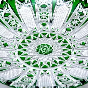 Блюдо - Фруктовница Зелёного Хрусталя JOSKA BODENMAIS Германия D-28 см., конец 60-х гг.