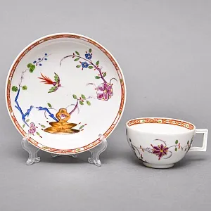 Антикварная Фарфоровая Кофейная пара MEISSEN / МЕЙСЕН, период Марколини, 1774 - 1814 годы.