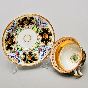 Антикварная Коллекционная Чайная пара, Фарфор Германия, конец XIX - начало XX веков.