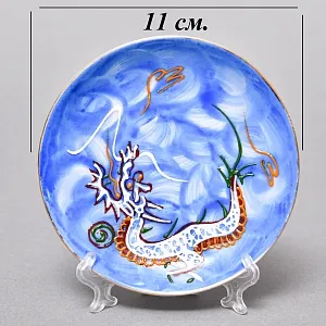 Чайный Сервиз на 6 персон «Небесные Драконы», Фарфор SATSUMA Япония, середина ХХ века.